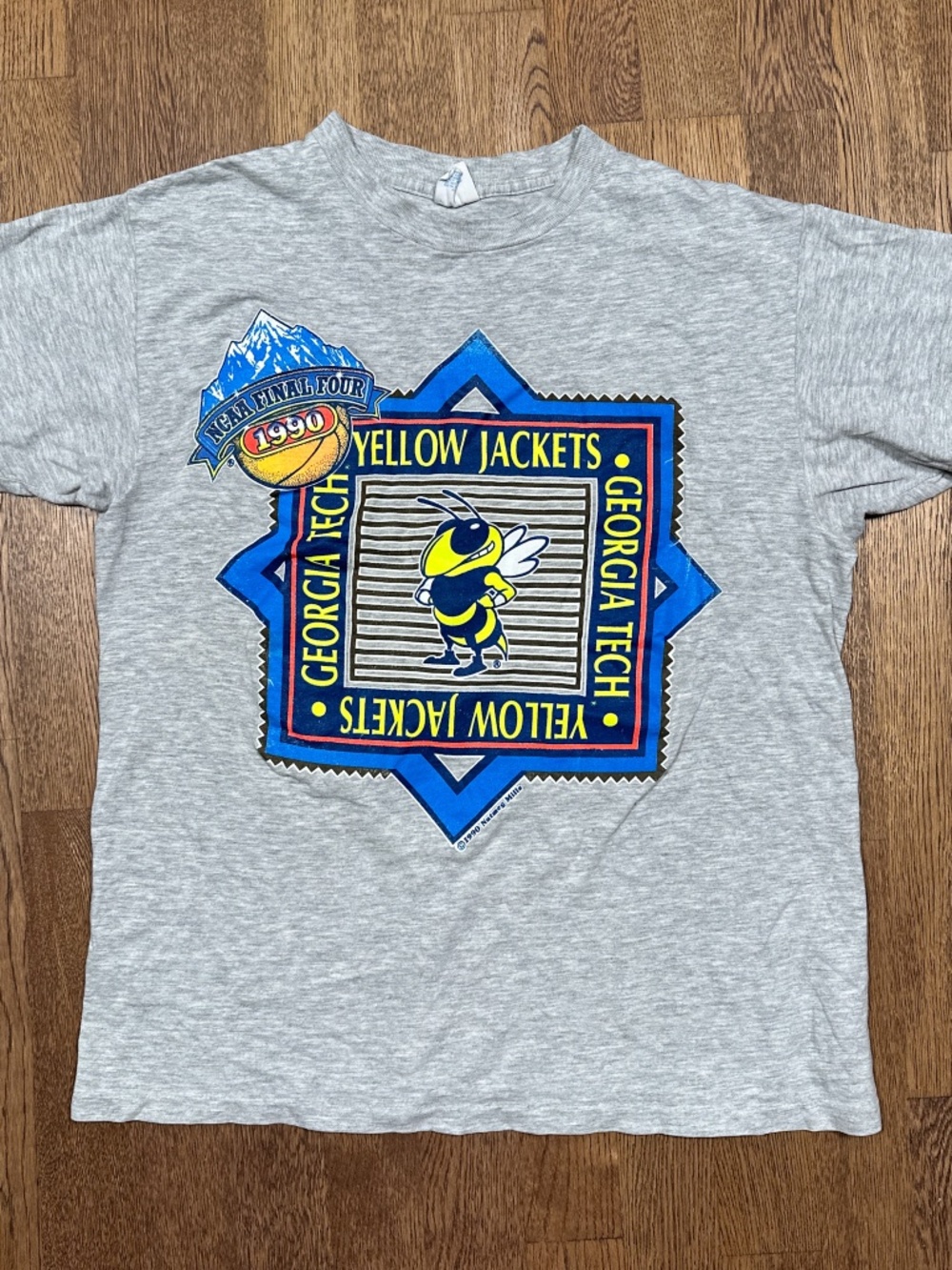 Vintage 90s Georgia Tech Yellow Jackets NCAA Final Four 1990 T Shirt Mens Large